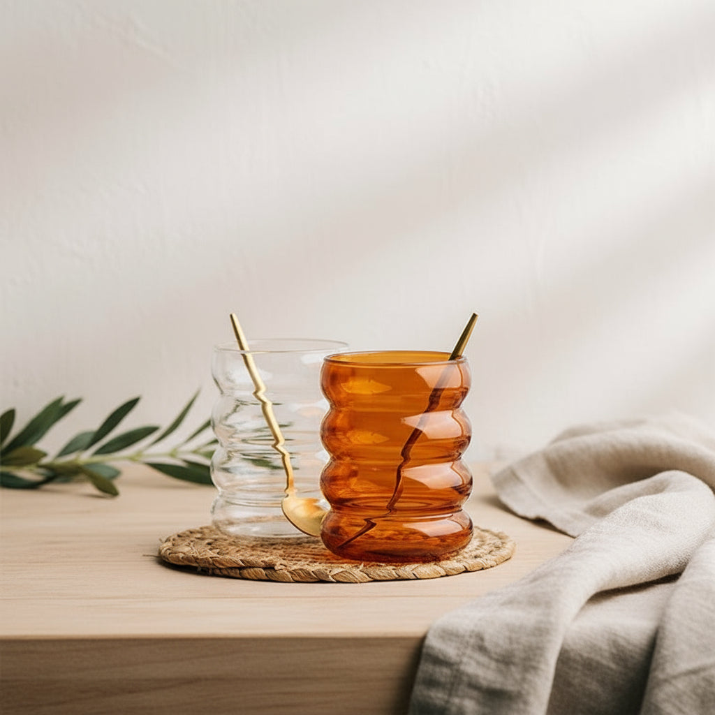 'Ripple Effect' Stackable Glass Tumbler