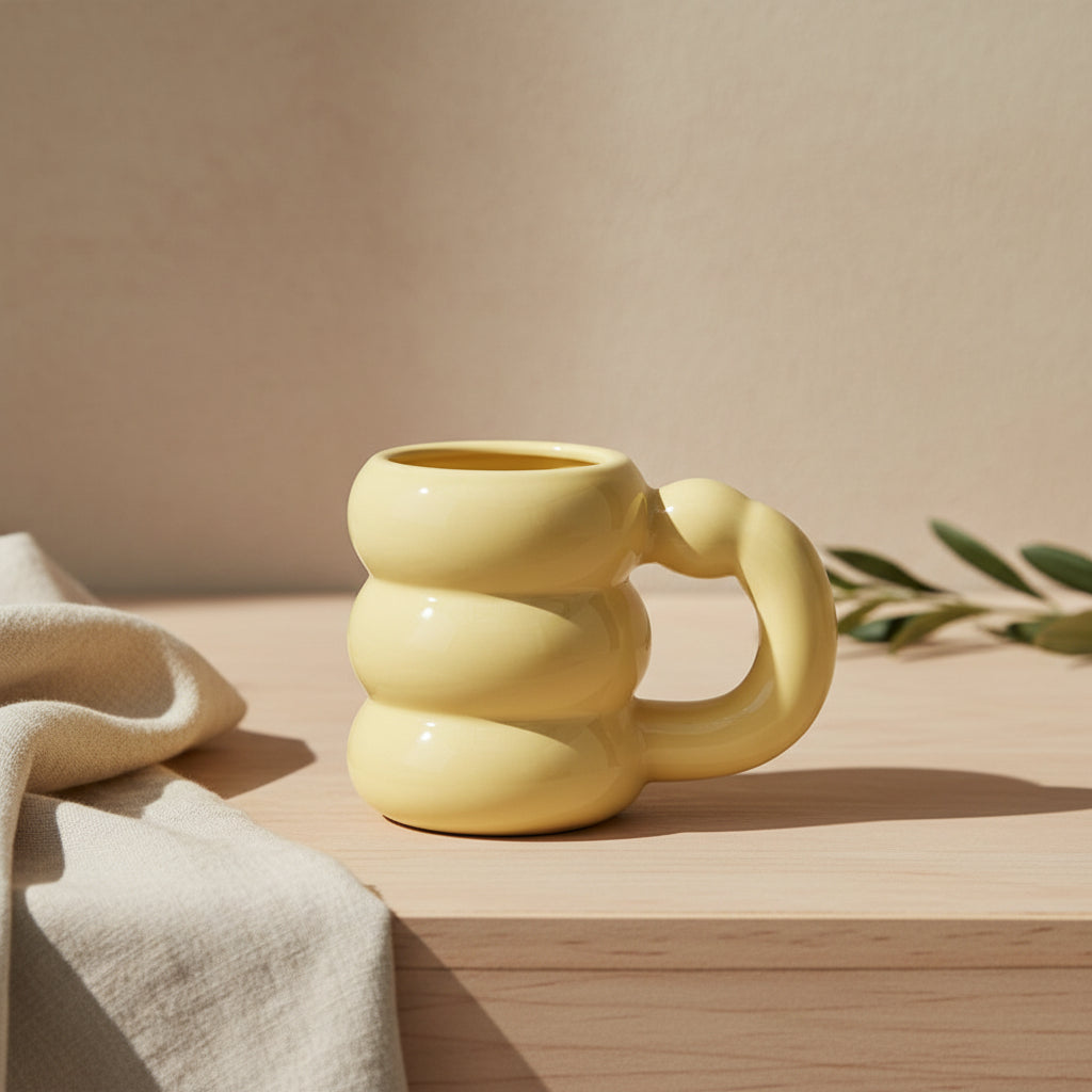 Sculptural Ribbed Mug