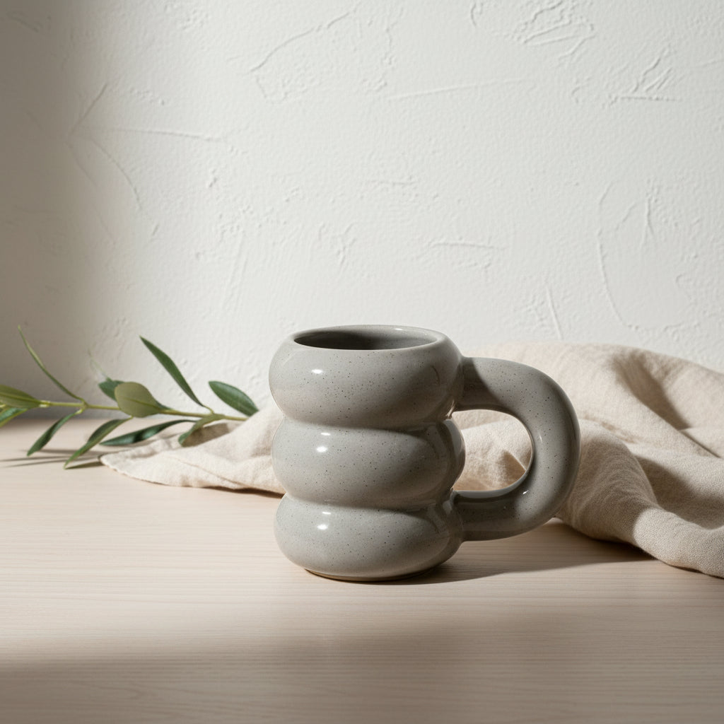 Sculptural Ribbed Mug