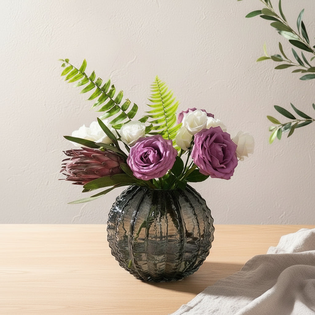 'Cactus Rib' Mid-Century Glass Vase