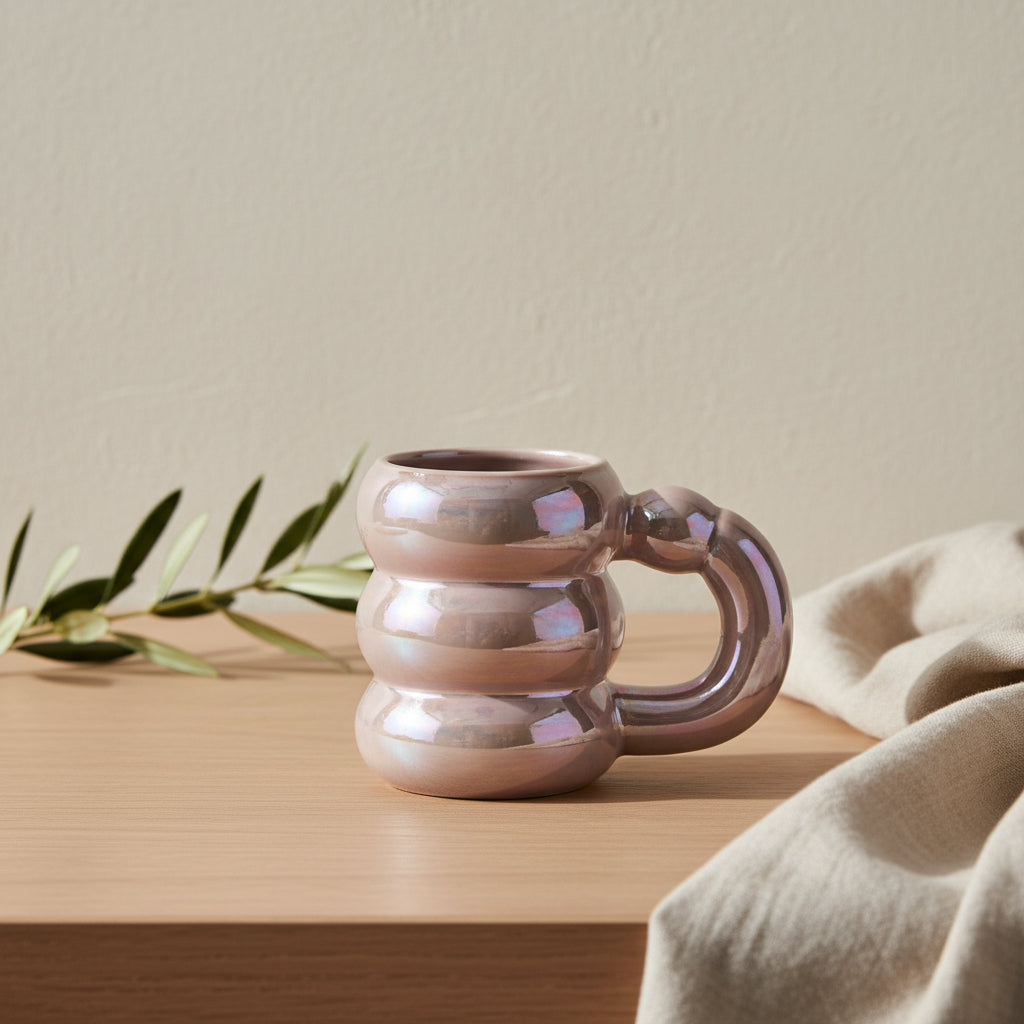 Sculptural Ribbed Mug