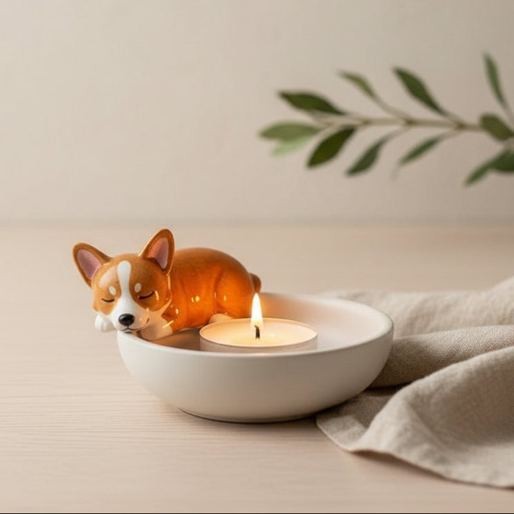 The Cozy Companion™ Puppy Tea Light Holder