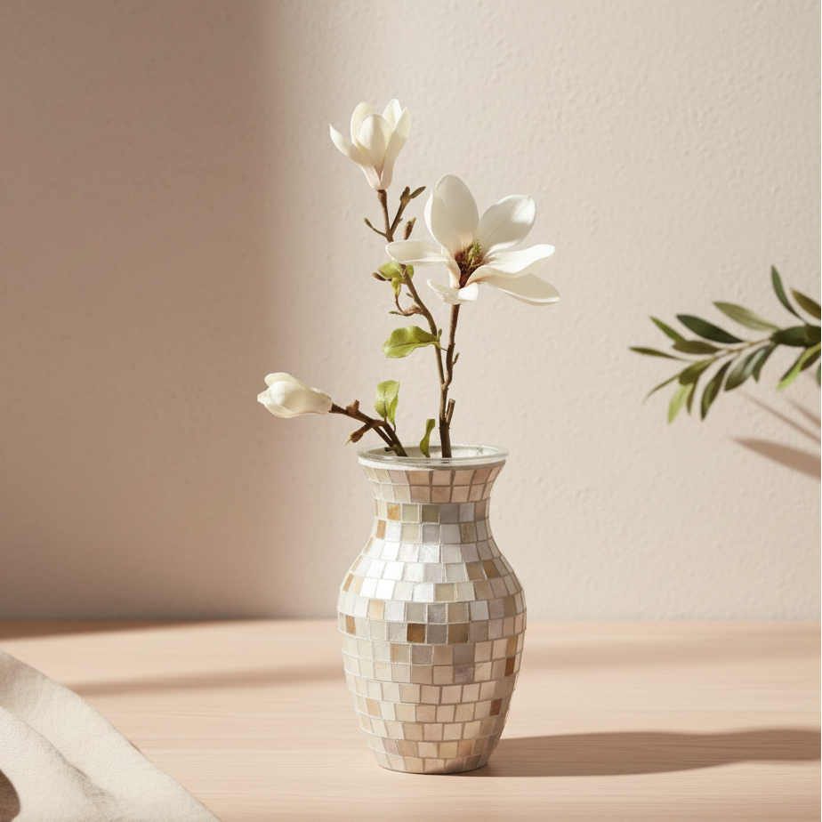 'Mother of Pearl' Nordic Shell Mosaic Vase