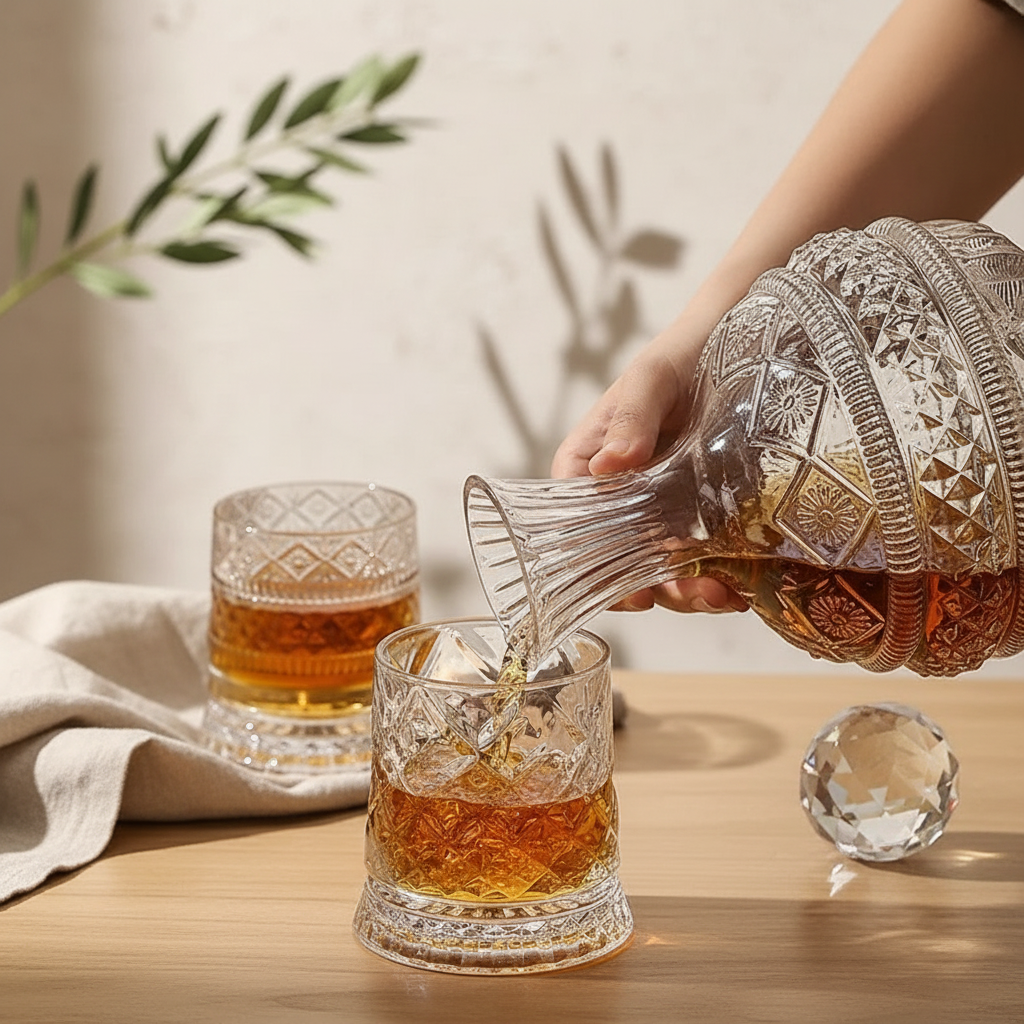 The Aurora™ Diamond-Cut Rotating Decante