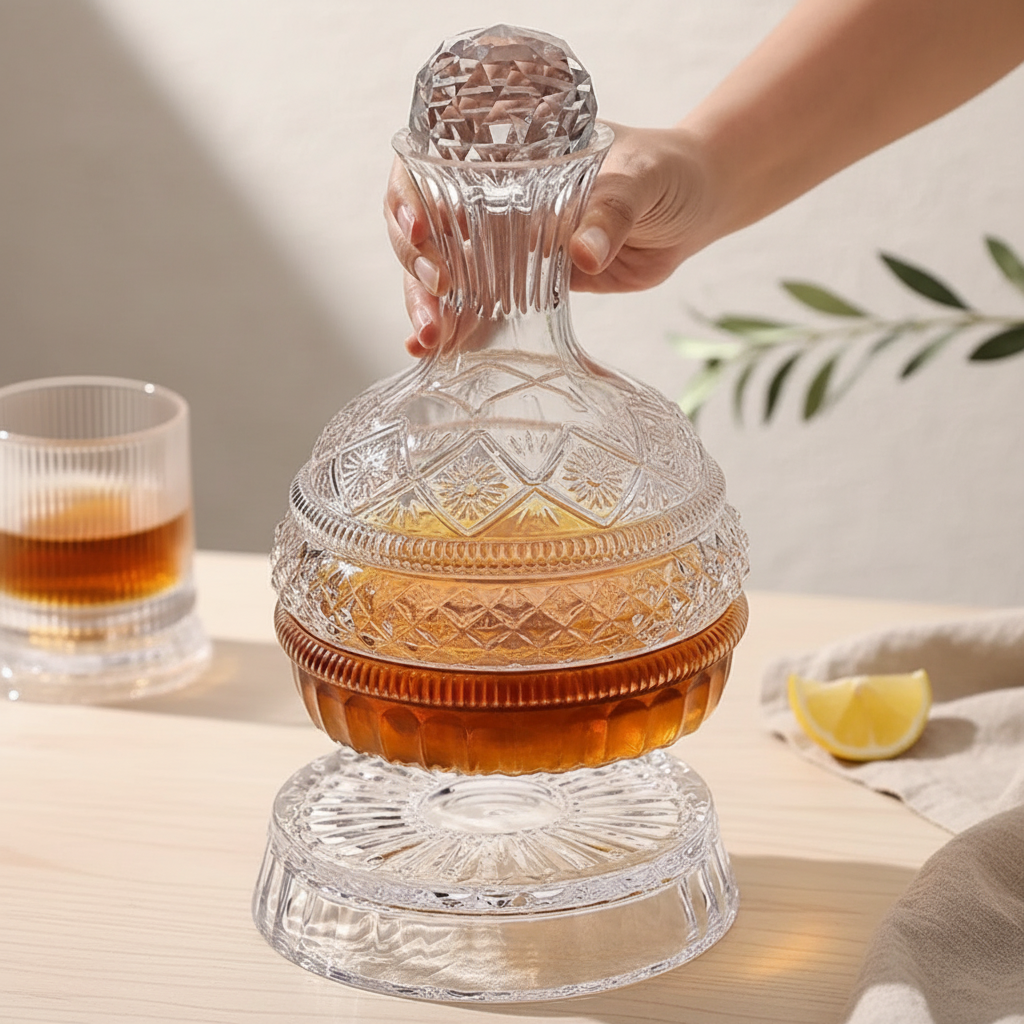 The Aurora™ Diamond-Cut Rotating Decante