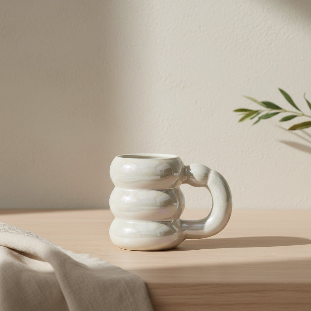 Sculptural Ribbed Mug