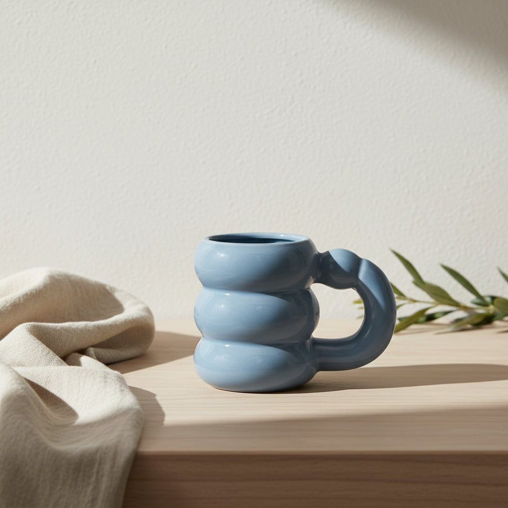 Sculptural Ribbed Mug