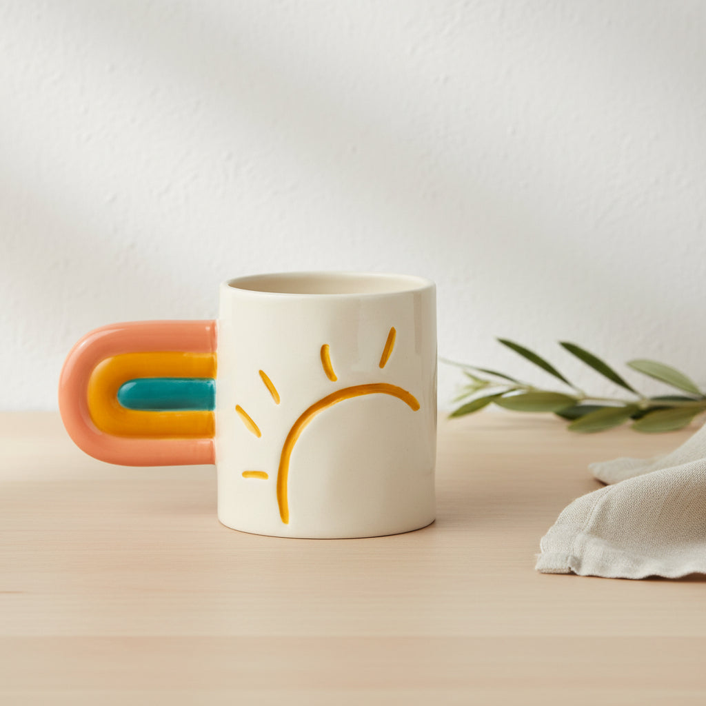 Rainbow Handle Sun Mug