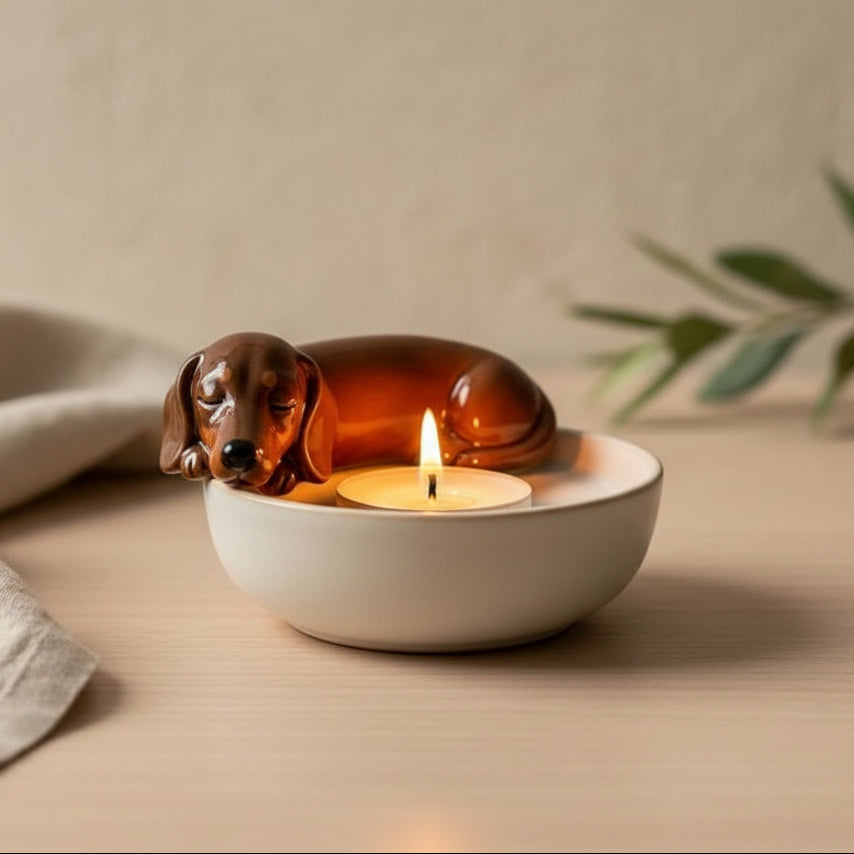 The Cozy Companion™ Puppy Tea Light Holder